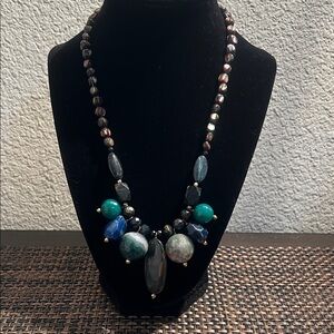 Barse Multicolor Stone and Beaded Necklace
